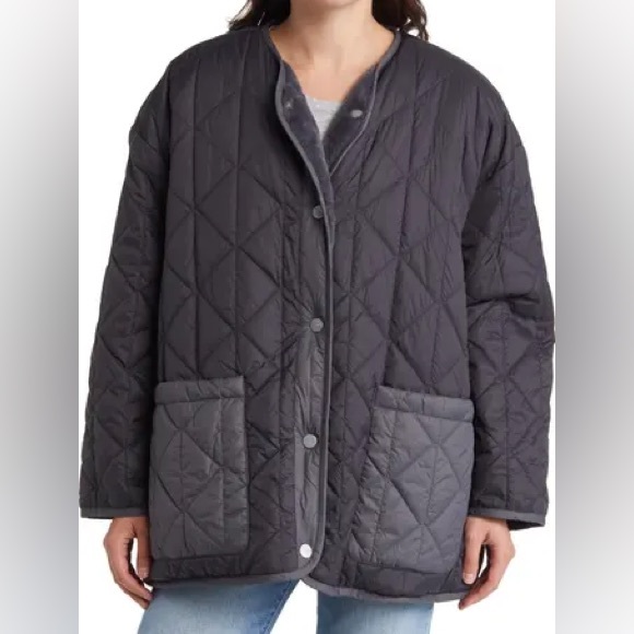 UGG Amelia Water Resistant Reversible Faux Fur Jacket - Picture 1 of 9